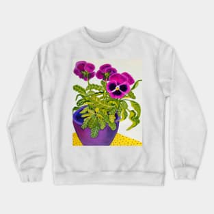 Pink Pansies Crewneck Sweatshirt